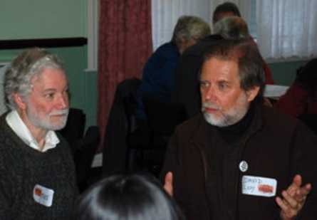 David Loy (right) talking with Mike Masheder David Loy talking to Mike Masheder