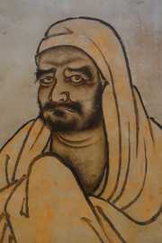 bodhidharma by unkei ikkei japan 1504-1520 ad ink on paper detail linden museum