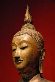 wooden Buddha head wooden Buddha head